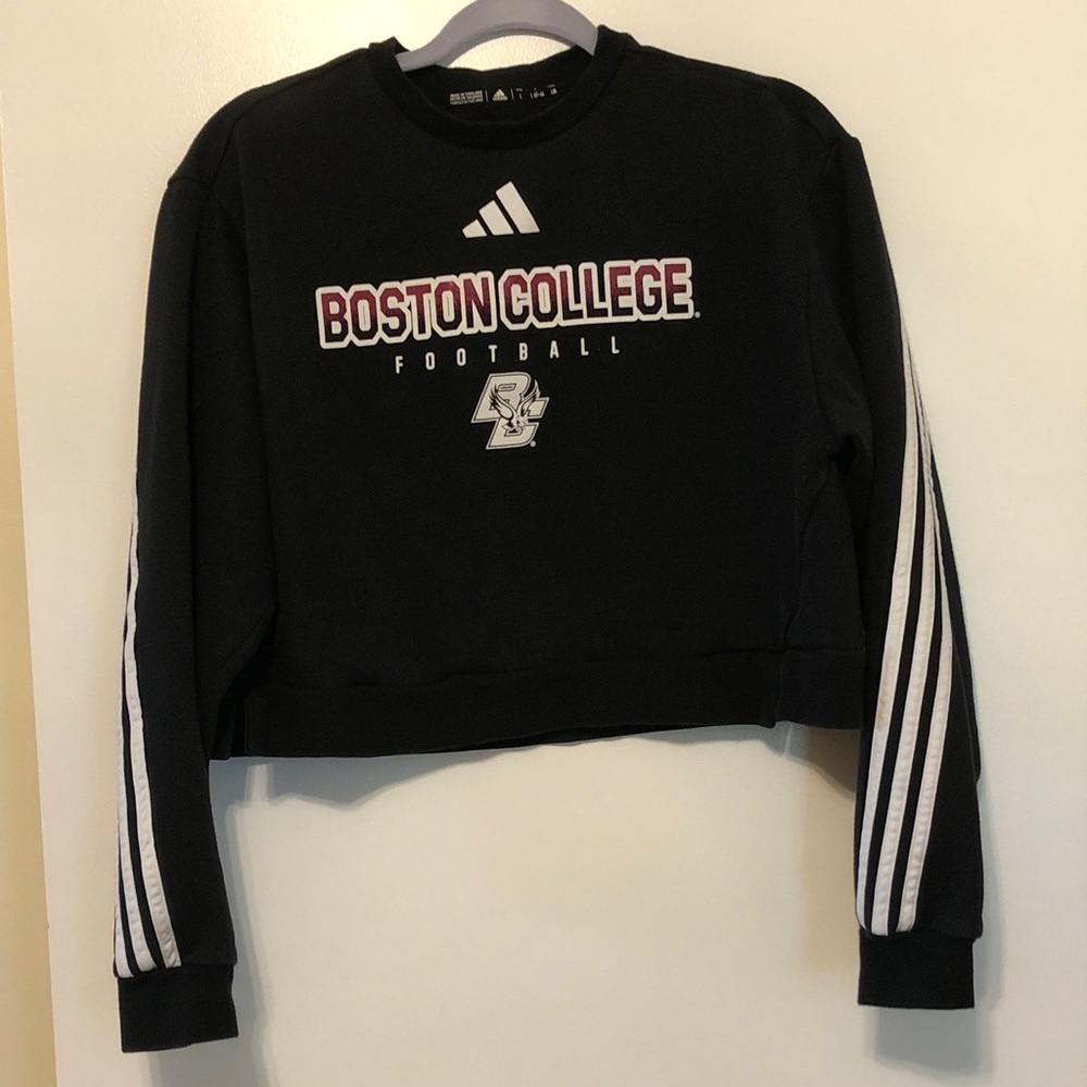 🔥Adidas Black Boston College Football Sweatshirt (cropped)